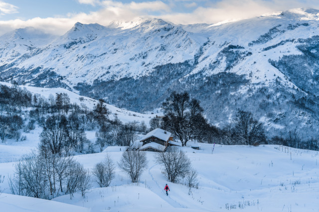 Vue sur le refuge le trait d'union Saint-Martin-de-Belleville