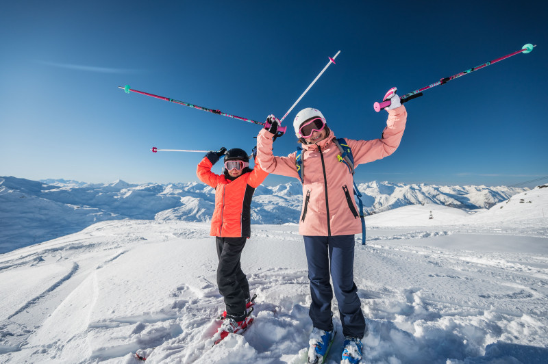 Enfants au ski aux Menuires